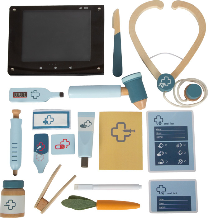 Pluszowy królik z torbą weterynarza i akcesoriami Small Foot