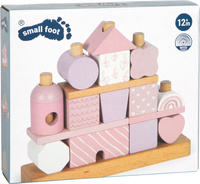 Klocki drewniane na palikach Różowy domek Small Foot 