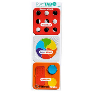 Komplet trzech sensorycznych kwadratów PlayTab Sensory set 2 z biało-czarnymi kuleczkami Fat Brain Toy