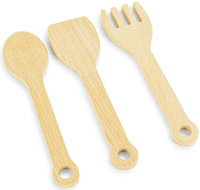 Niebieska interaktywna drewniana kuchnia dla dzieci z akcesoriami