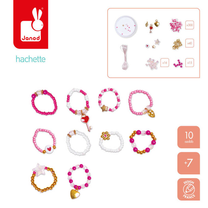 Zestaw kreatywny robienie Pierścionków z koralików Janod