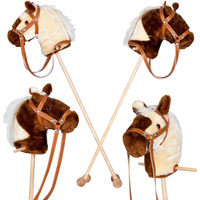 Kasztanek w plamy koń na kiju z kółeczkami pluszowy Hobby Horse Mumbee