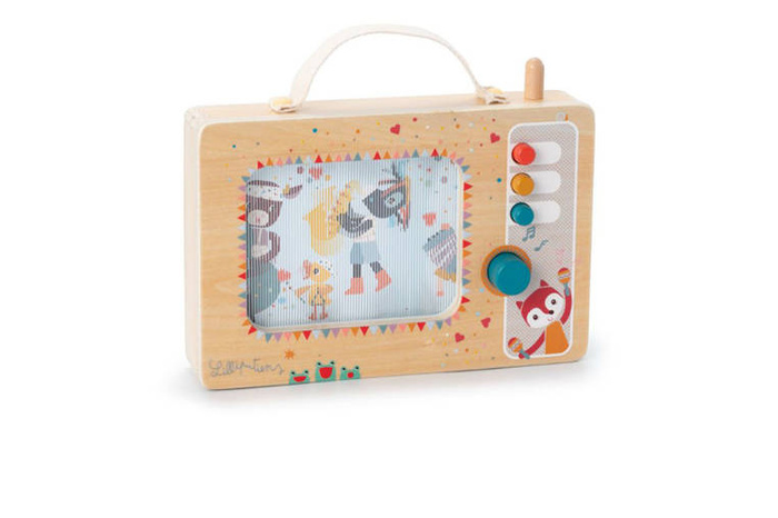 Drewniana interaktywna pozytywka Telewizor dla dzieci Lilliputiens