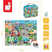 Puzzle w walizce Miasto 36 el. Janod