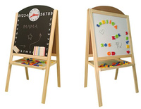 Dwustronna tablica dla dzieci z zegarem i alfabetem