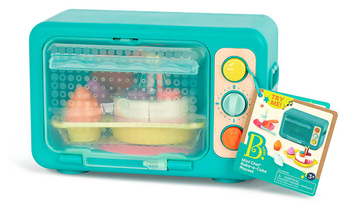 Interaktywny piekarnik i tort efekty dźwiękowe i świetlne Mini Chef Bake a Cake Playset B.toys