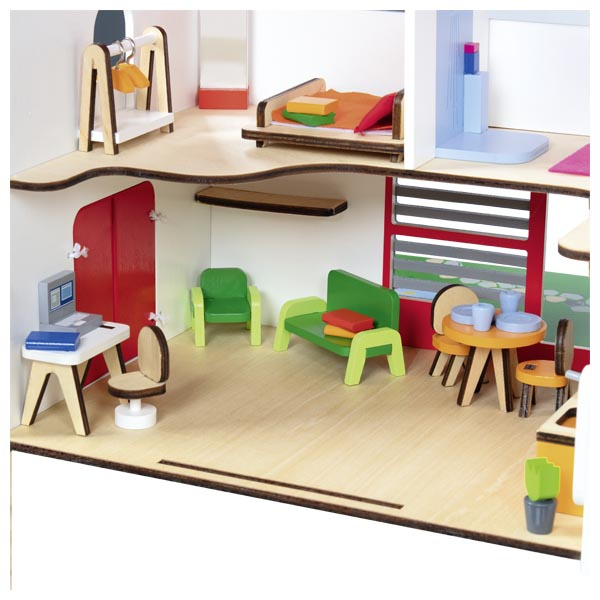 Dwupoziomowy domek dla lalek Eco House 54 el Goki