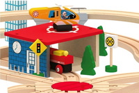 Rozbudowana kolejka drewniana 130 elementów