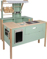 Drewniana kuchnia dla dzieci i sklep 2w1 szałwia zielona Fresh Small Foot
