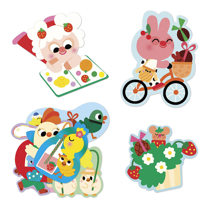 Duże naklejki wielorazowe dla dzieci 50 sztuk Wiosna Janod