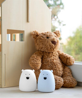 Zestaw 2 lampek Mini Miś w kolorze Biały i Arktyczny Błękit Rabbit & Friends
