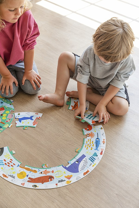 Puzzle okrągłe XXL Odkrywaj zwierzątka Goula