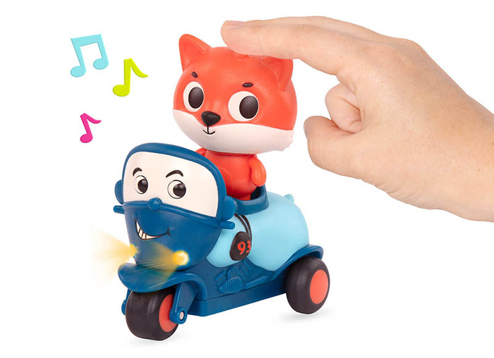 Zestaw miękkich autek sensorycznych do rączki Light Up Cars B.toys