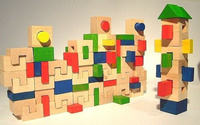 Klocki drewniane, 210 elementów