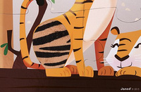 Puzzle sensoryczne 20 elementów Wycieczka do Zoo Janod