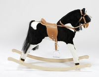 Czarno- biały koń na biegunach dla dzieci Wezyr