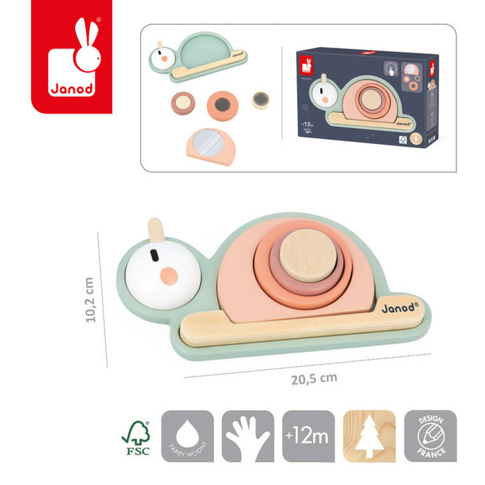 Układanka drewniana sensoryczna Ślimak Sweet Cocoon Janod
