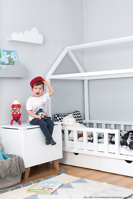 Magnetyczna, drewniana rakieta z małym astronautą, Janod