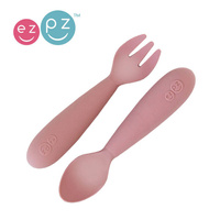 Komplet silikonowych sztućców Mini Utensils pastelowy róż EZPZ