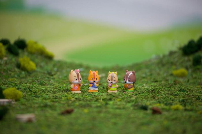 Rodzina 4 wiewiórek Nutnut figurki zwierząt Klorofil