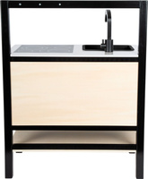 Czarna kuchnia z drewna dla dzieci industrialna Small Foot