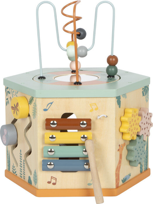 Kostka edukacyjna drewniana duża 7 stronna Safari Small Foot