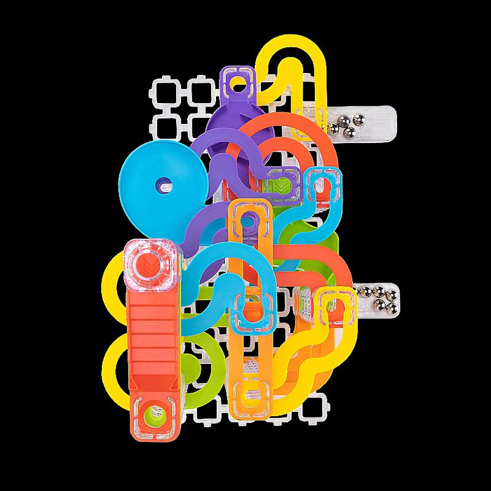 Interaktywny kulodrom dla dzieci Trestle Tracks Deluxe 124 elementy Zestaw Konstruktorski Fat Brain Toys