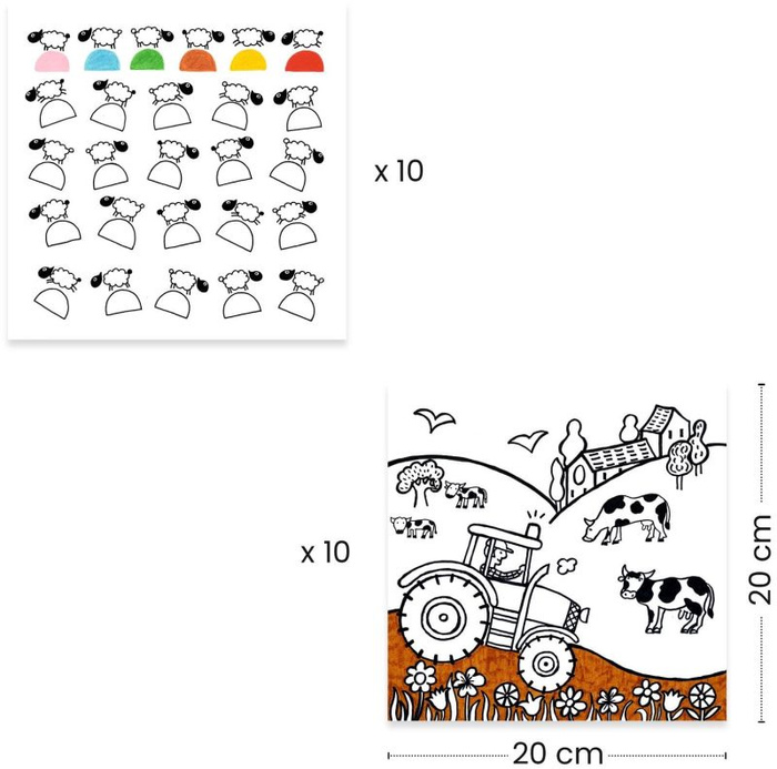 Zestaw kreatywny kolorowanki z grami dla dzieci Farma Djeco