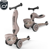 Jeździk i hulajnoga 2 w 1 zamykany schowek brązowy Highwaykick 1 Lifestyle Scoot & Ride