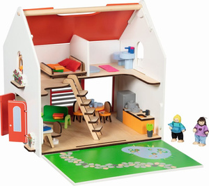 Dwupoziomowy domek dla lalek Eco House 54 el Goki