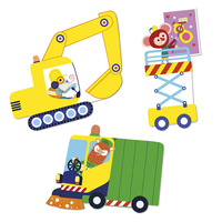 Duże naklejki wielorazowe dla dzieci 50 sztuk Pojazdy Janod