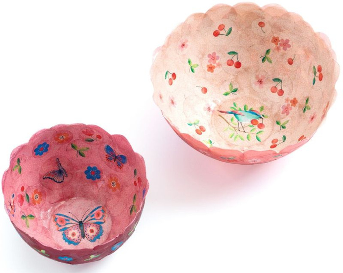 Zestaw artystyczny papierowe miseczki Różowe Djeco