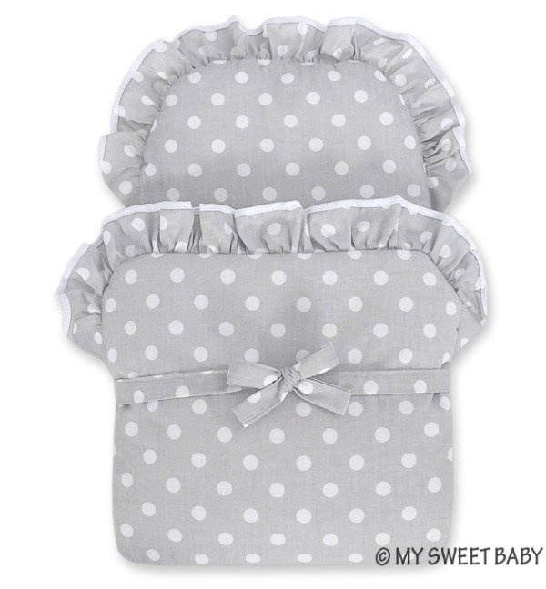 Szary Wózek wiklinowy dla lalek Olivia My Sweet Baby