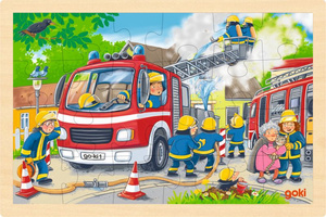 Puzzle drewniane Strażacy i gaszenie pożarów Goki