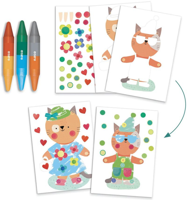 Zestaw zrób to sam 6 w 1 Zwierzęta i ich domki Djeco