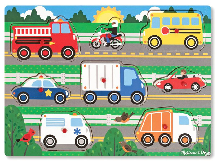 Układanka z uchwytami Pojazdy 8 el Melissa & Doug