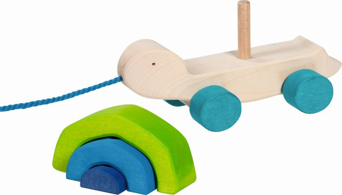 Drewniany żółwik na sznurku do ciągnięcia Tortuga Goki