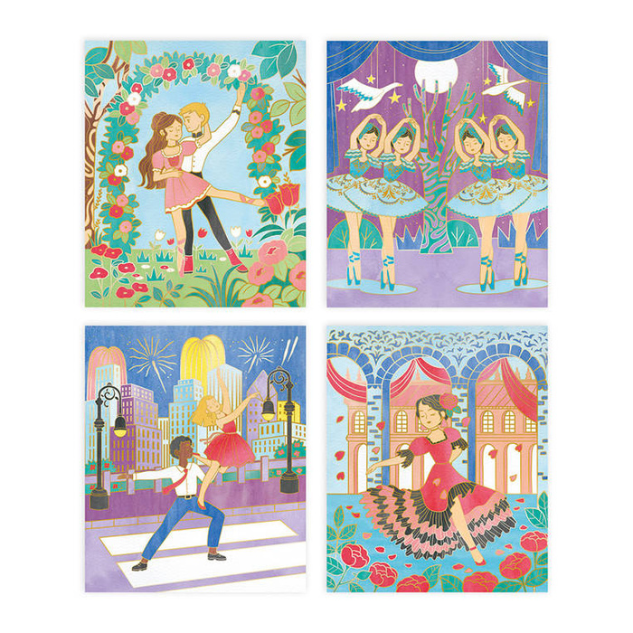 Artystyczny zestaw kreatywny Złote kontury Tancerki Janod