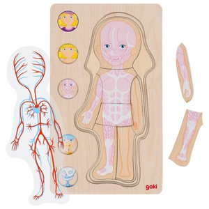 Drewniana układanka Dziewczynka - anatomia ciała Goki