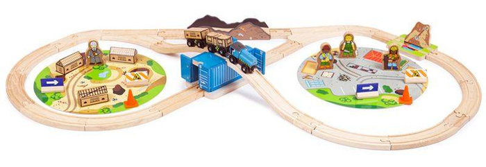 Kolejka drewniana Ósemka Zestaw konstrukcyjny Bigjigs Rail