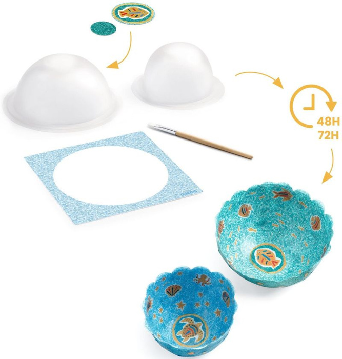 Zestaw artystyczny papierowe miseczki Niebieskie Djeco