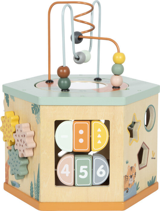 Kostka edukacyjna drewniana duża 7 stronna Safari Small Foot