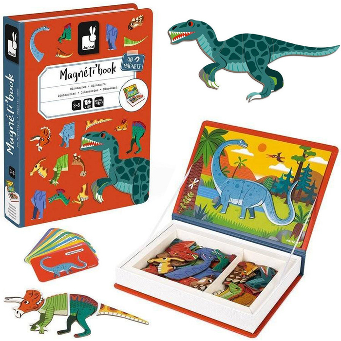 Magnetyczna układanka Dinozaury Magnetibook Janod
