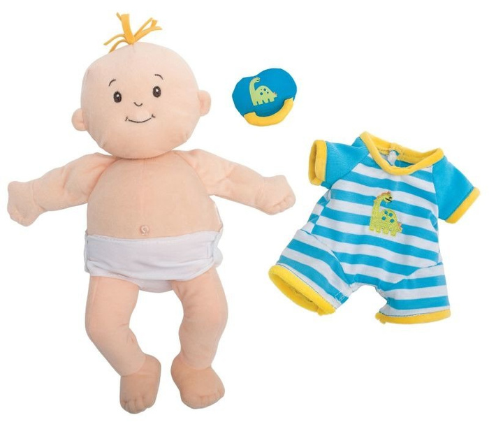 Przytulanki dla dzieci, lalki. Chłopczyk ze smoczkiem. Dinozaur, Manhattan Toy