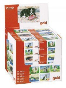 Puzzle drewniane. Zwierzęta, 24 elementy, goki
