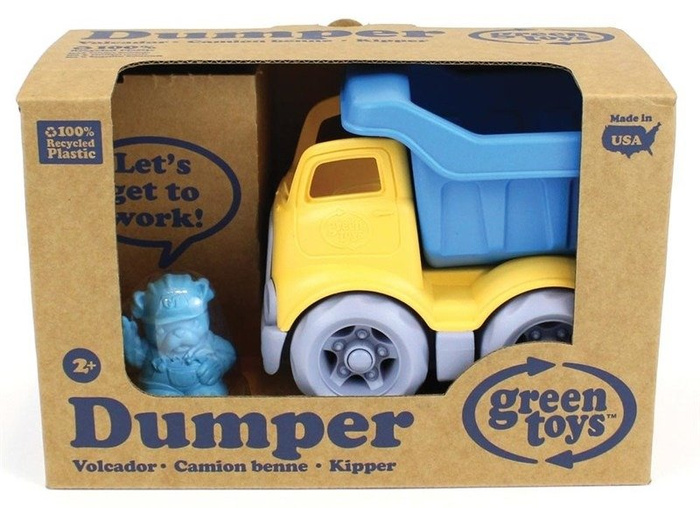 Niebieska wywrotka z żółtą naczepą dla dzieci, Green Toys