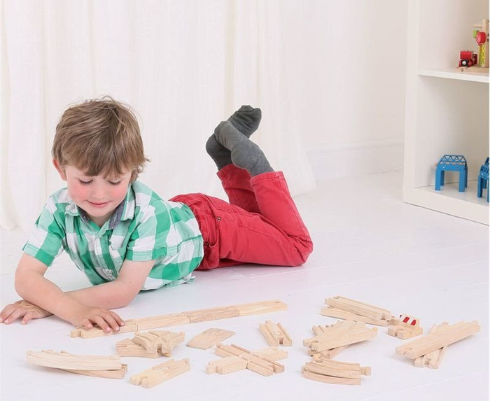 Zestaw torów. 25 różnych elementów, Bigjigs Rail