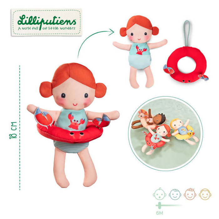 Kąpielowa zabawka laleczka z kółkiem Axelle Lilliputiens