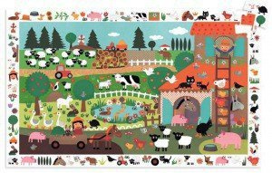 Tekturowe puzzle dla dzieci XL, puzzle obserwacja. Farma dla dzieci, 35 el., Djeco