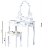 Toaletka dla dziewczynki z krzesłem Biały ogród Goodhome